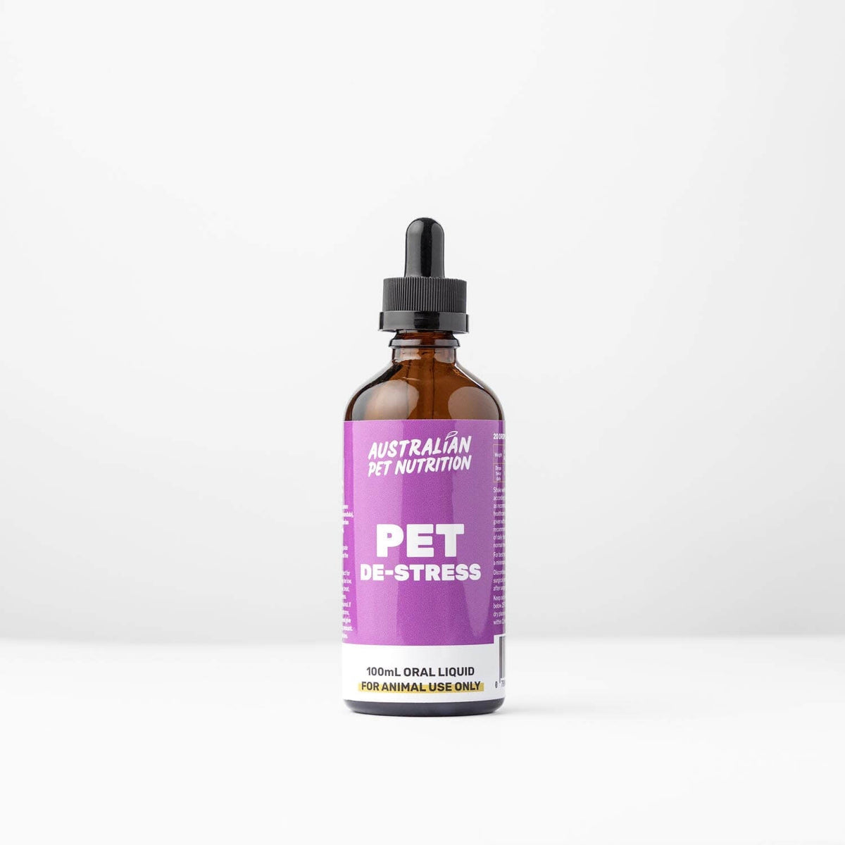 Pet De-stress - Anxiety/Stress Support 100ml Pet stress and anxiety careSerotonin boosters for dogs Pet behavior calming aids Non-sedative calming support Organic mood support for pets