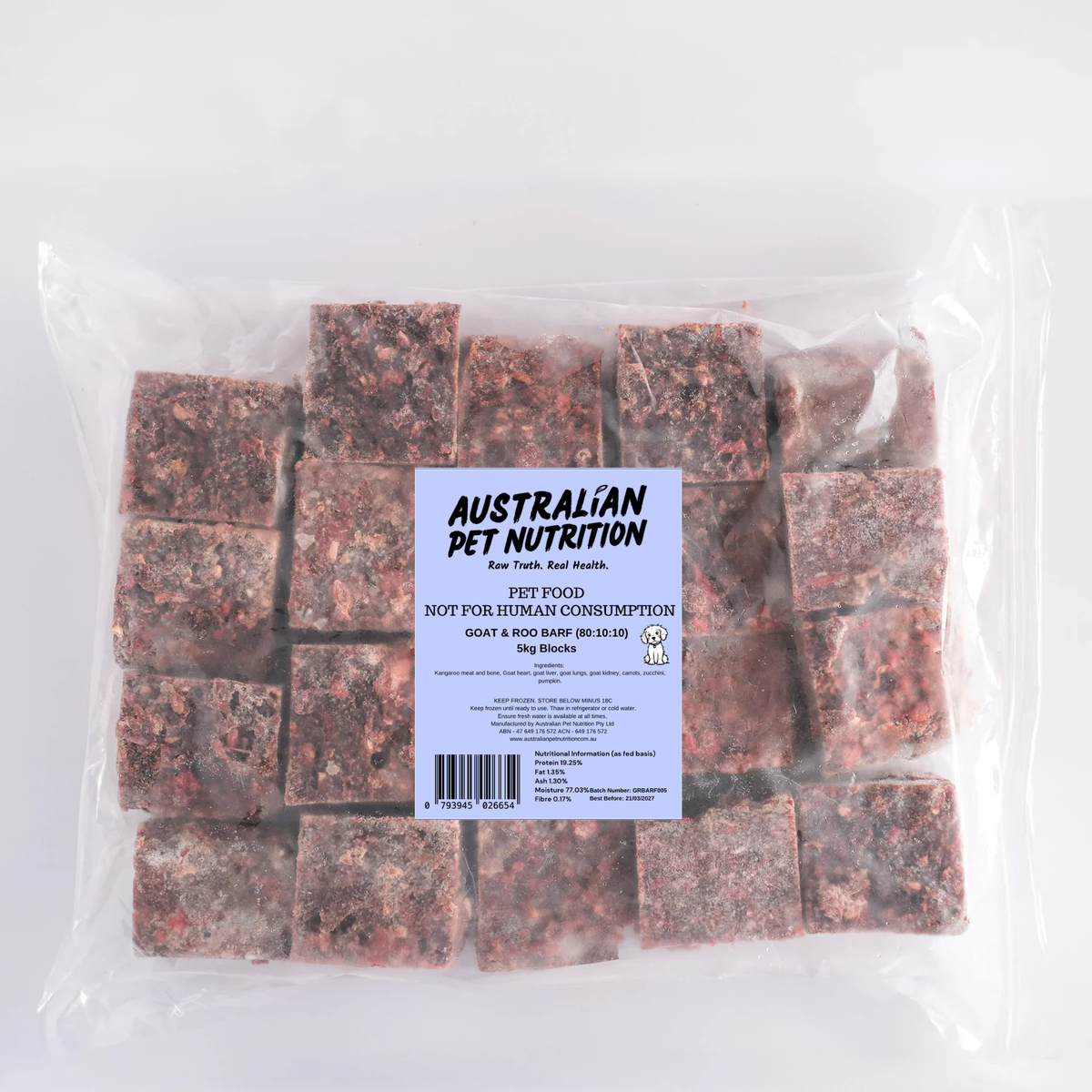 Goat & Roo 80:10:10 BARF Blocks 5kg